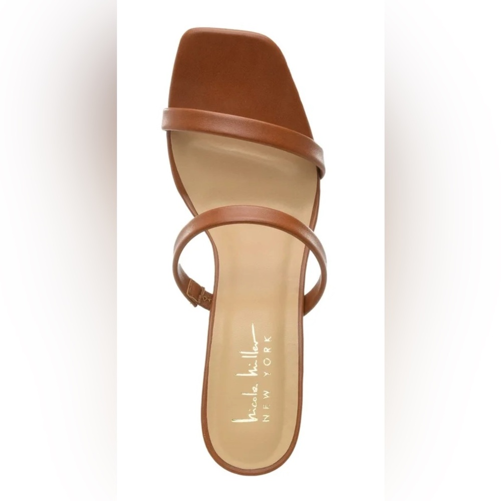 Nicole Miller Memo Double Band, Square-toe, Heeled Sandals - Size 10 (NWOB) - Picture 2 of 10